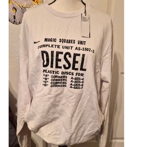 Diesel White Graphic Sweatshirt XL